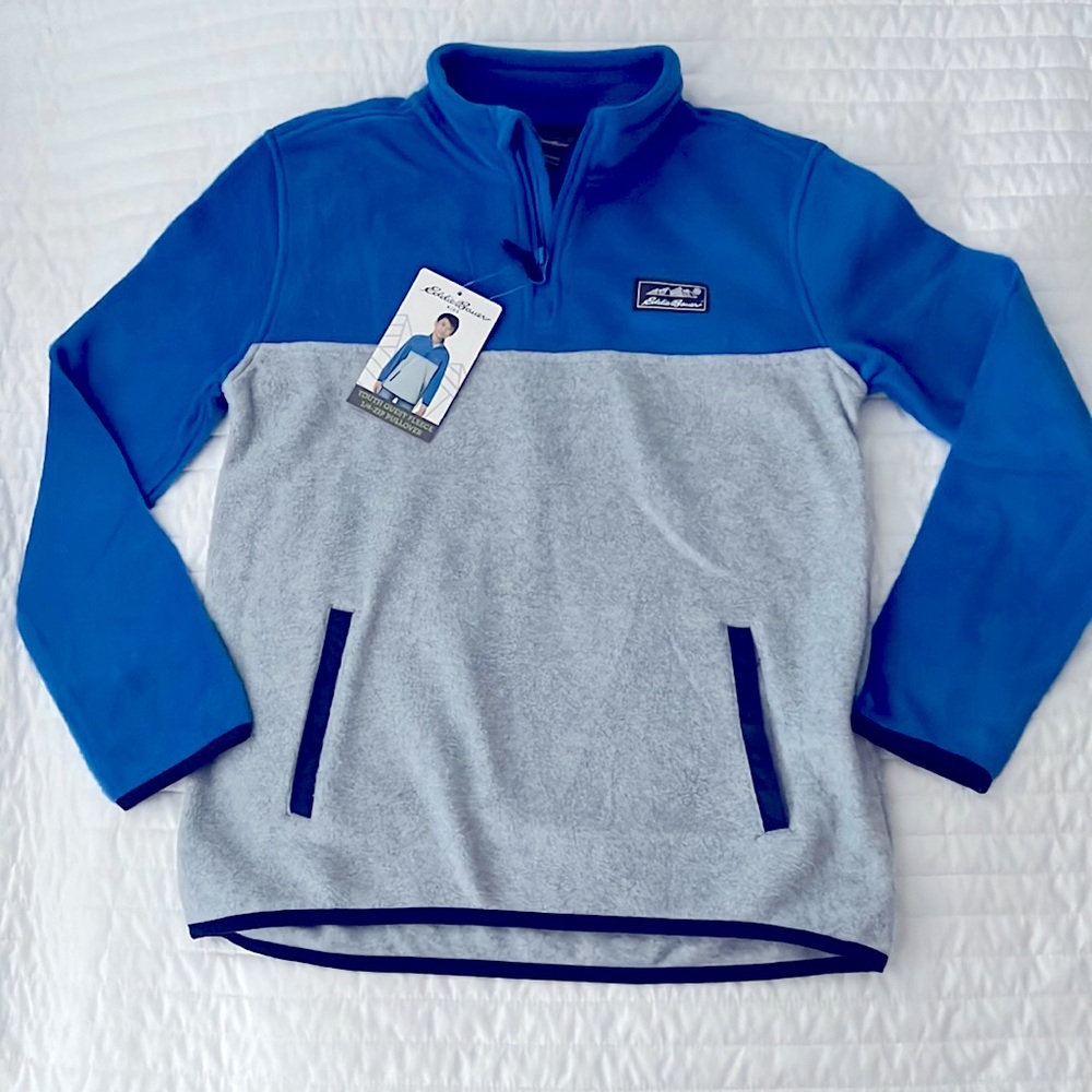 NWT! Eddie Bauer Youth Quest Fleece 1/4 Zip Pullover